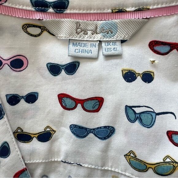 BODEN Midi Faux Wrap Lara Printed In Sunglasses Chic Dress Size 4L - Picture 10 of 11